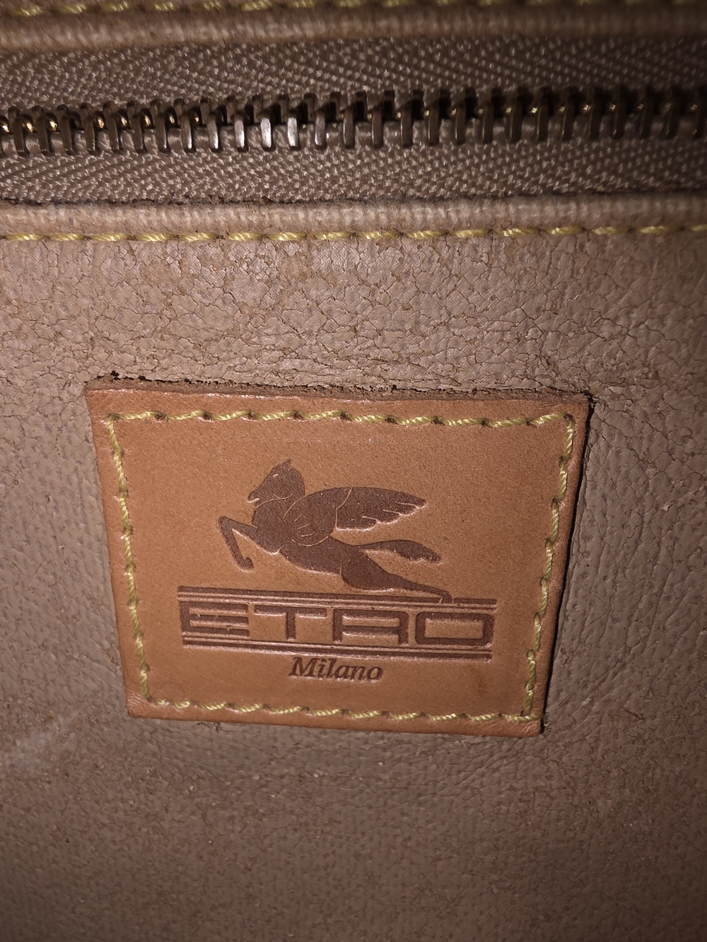 Etro Arnica Briefcase with Vachetta Leather Trim and Suede Interior Vintage - Picture 5 of 7